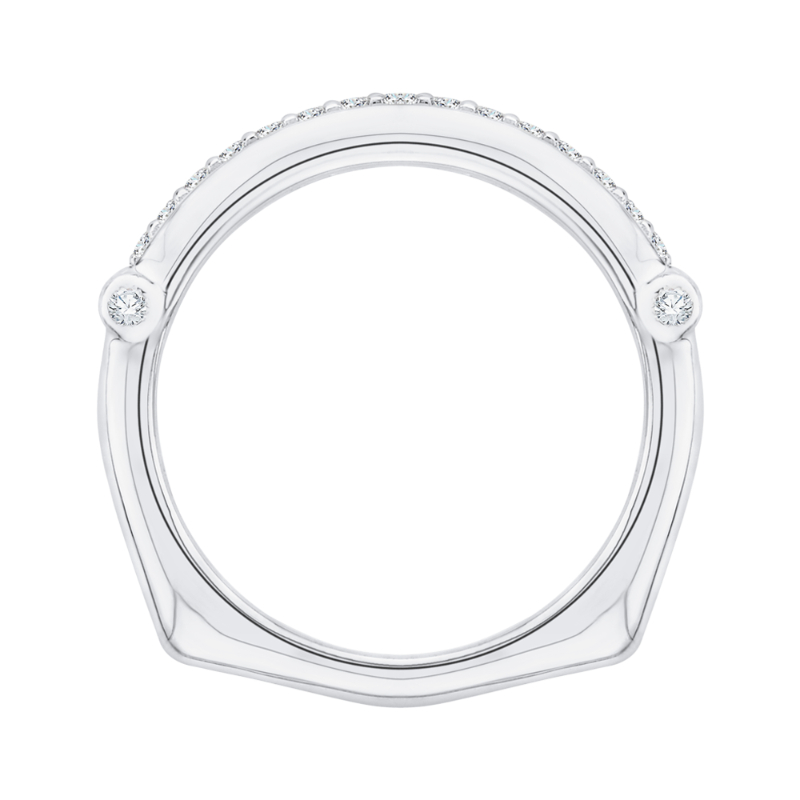 Round Diamond Wedding Band in 14K White Gold