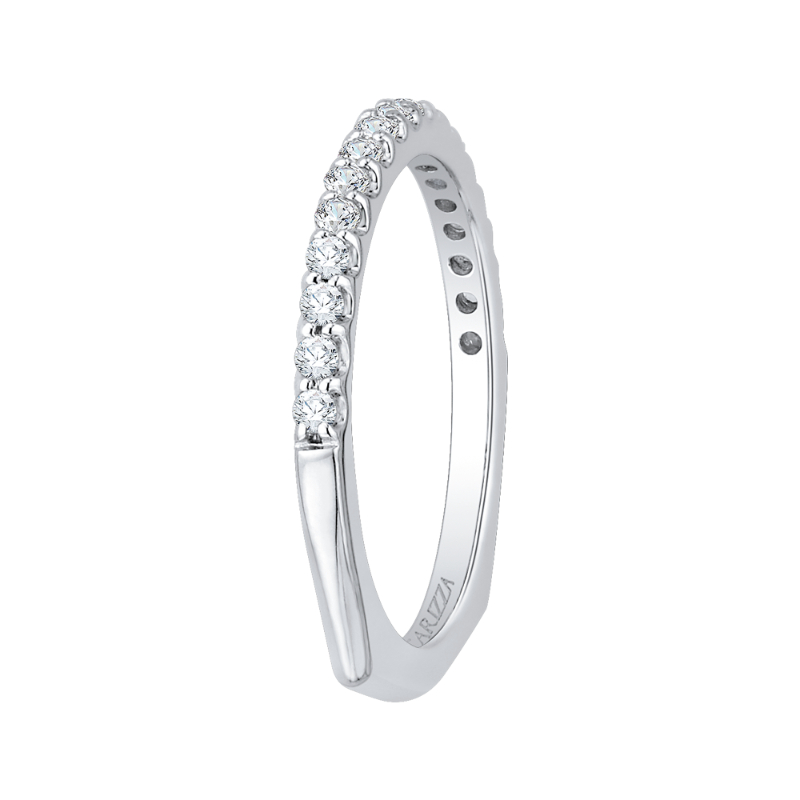 Round Diamond Half-Eternity Wedding Band in 14K White Gold