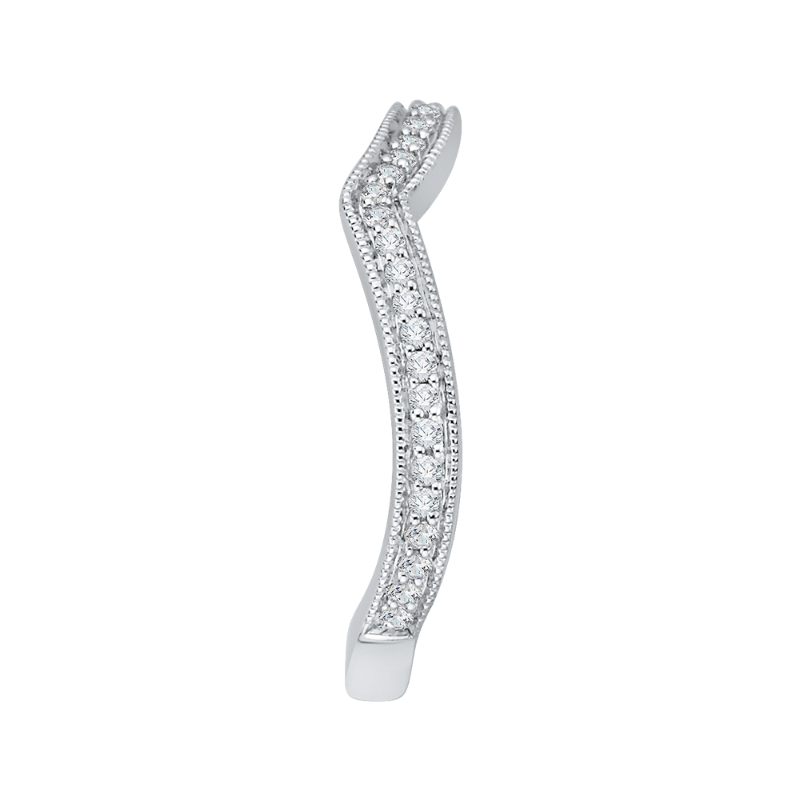 Round Diamond Wedding Band in 14K White Gold