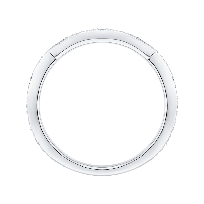 Round Diamond Wedding Band in 14K White Gold