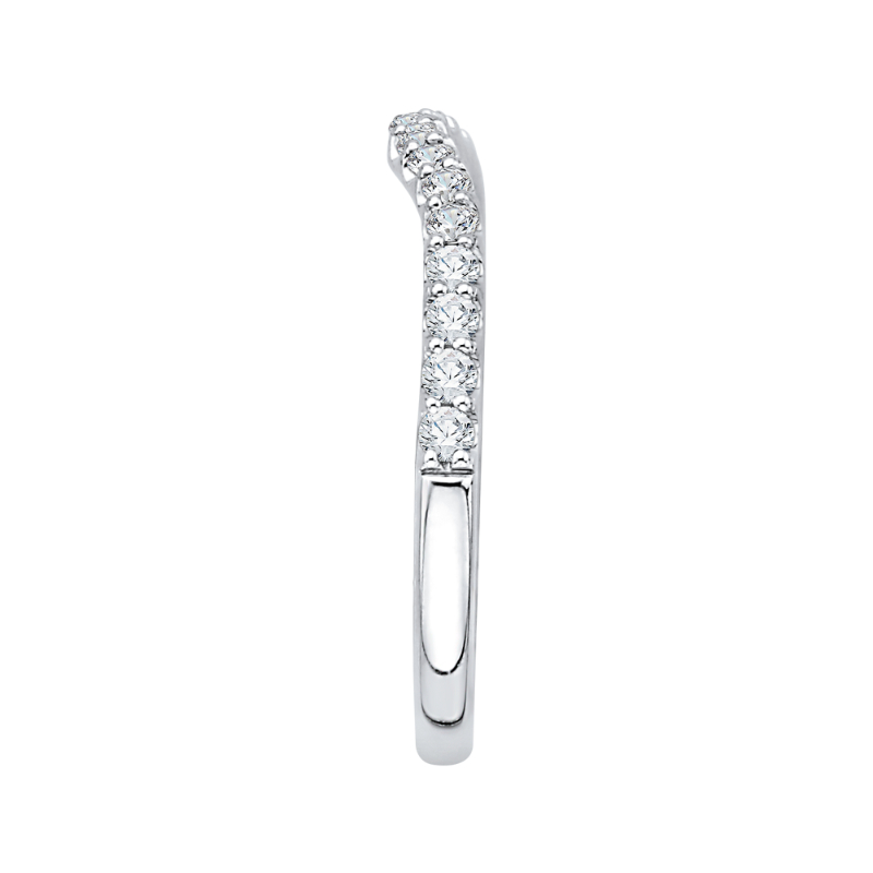 Round Diamond Half-Eternity Wedding Band in 14K White Gold