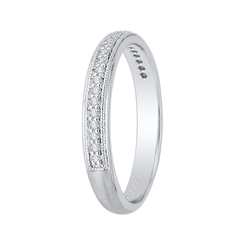 Round Diamond Wedding Band in 14K White Gold