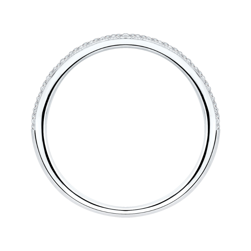 Round Diamond Wedding Band in 14K White Gold