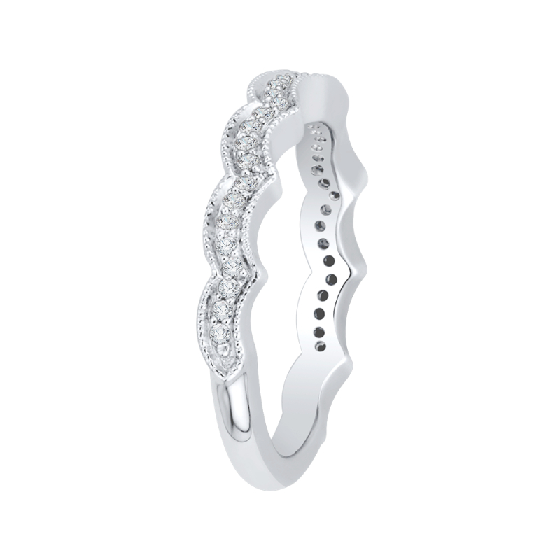 Round Diamond Wedding Band in 14K White Gold