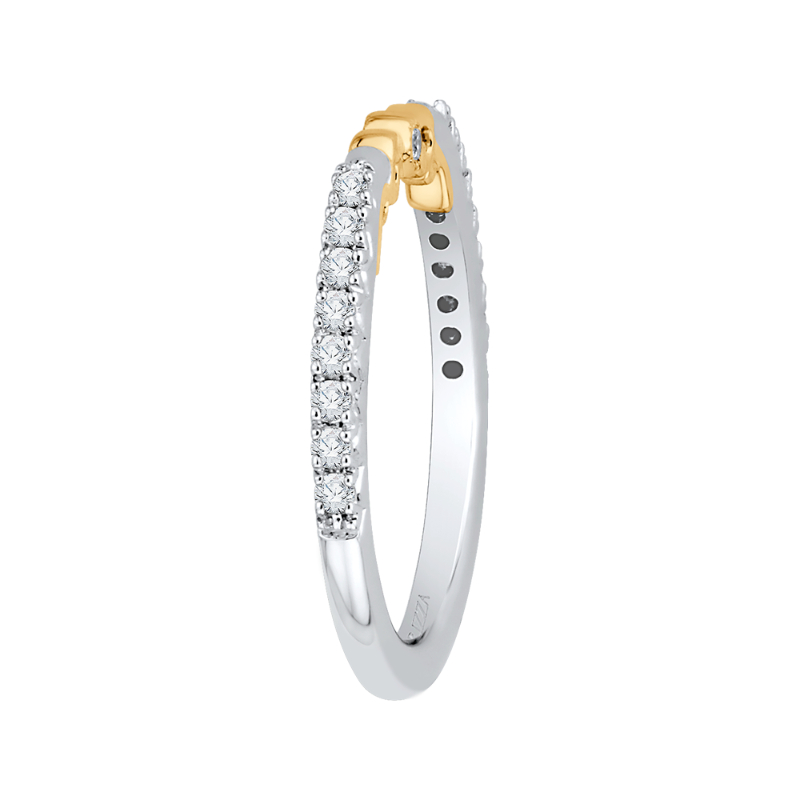 Round Diamond Wedding Band in 14K Two Tone Gold