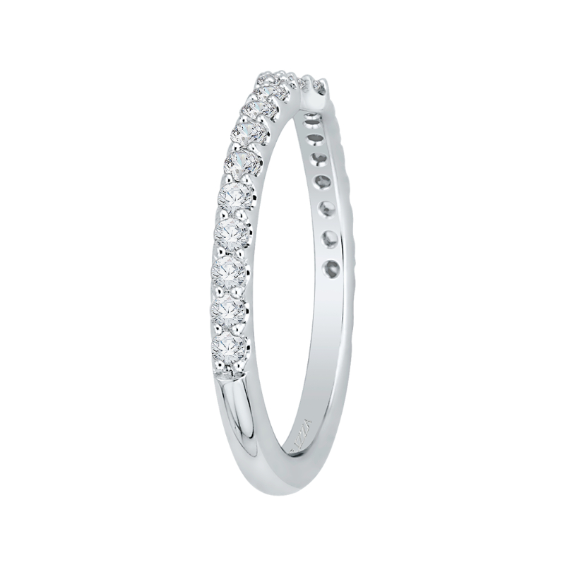 Round Diamond Wedding Band in 14K White Gold
