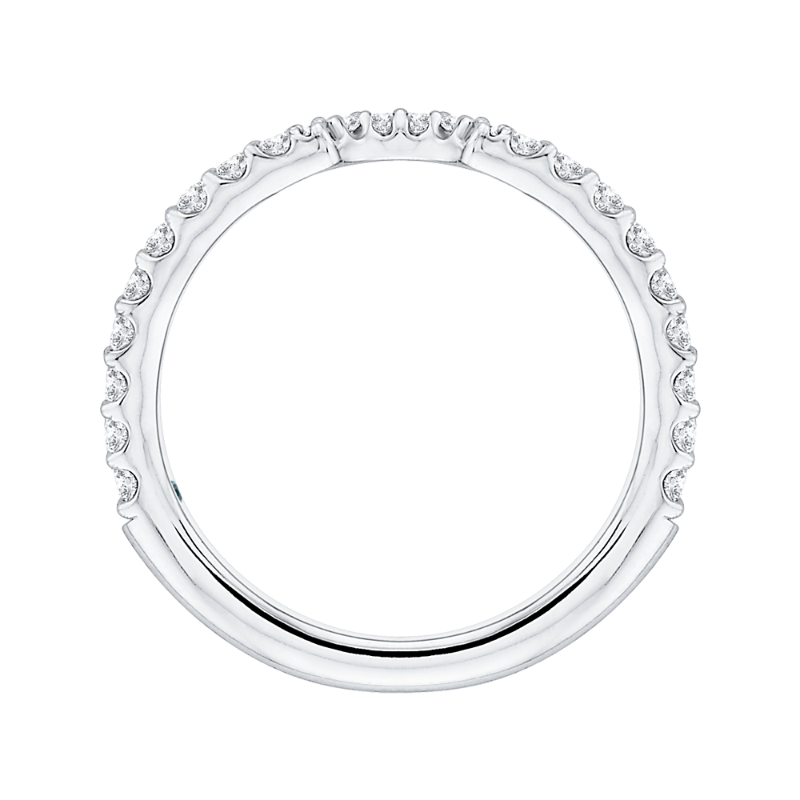 Round Diamond Wedding Band in 14K White Gold