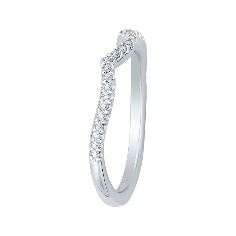 Round Diamond Half-Eternity Wedding Band in 14K White Gold