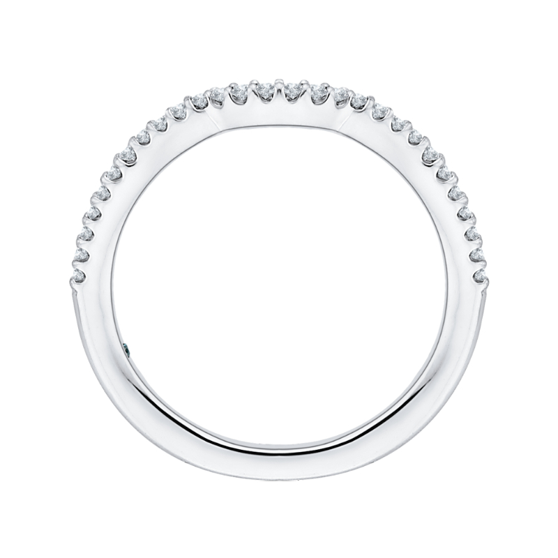Round Diamond Half-Eternity Wedding Band in 14K White Gold