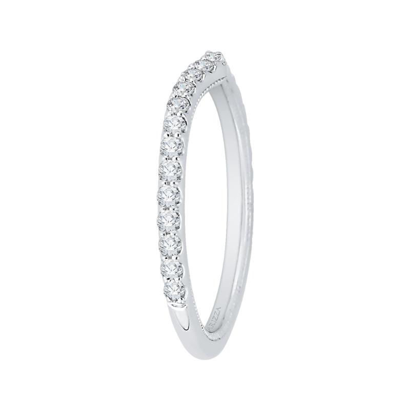Round Diamond Wedding Band in 14K White Gold