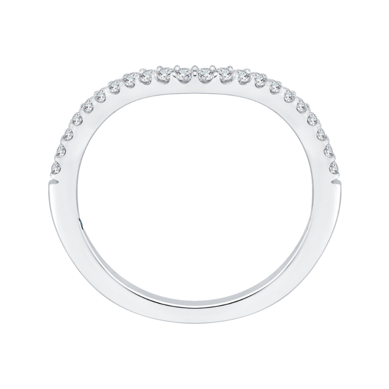 Round Diamond Wedding Band in 14K White Gold