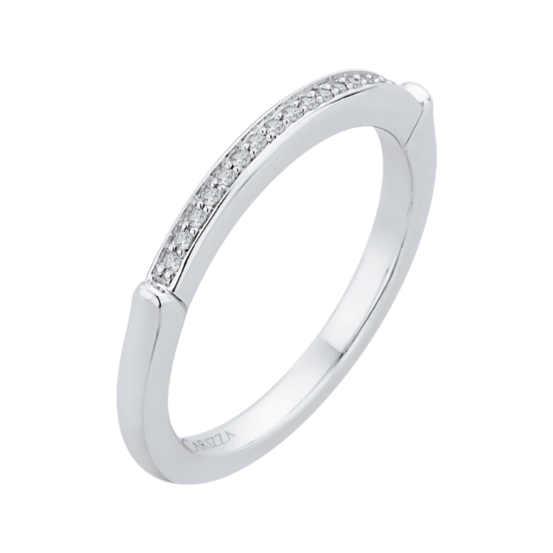 Round Diamond Wedding Band in 14K White Gold