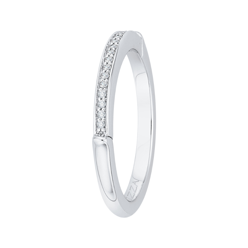 Round Diamond Wedding Band in 14K White Gold