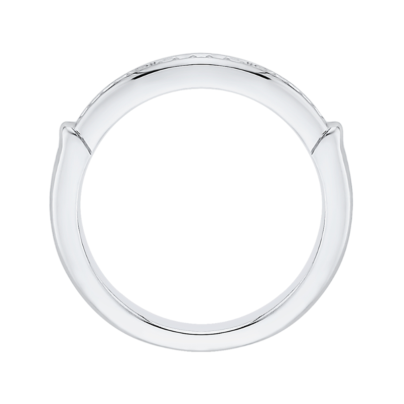 Round Diamond Wedding Band in 14K White Gold