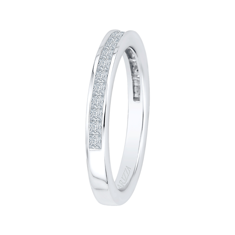 Princess Cut Diamond Half-Eternity Wedding Band in 14K White Gold