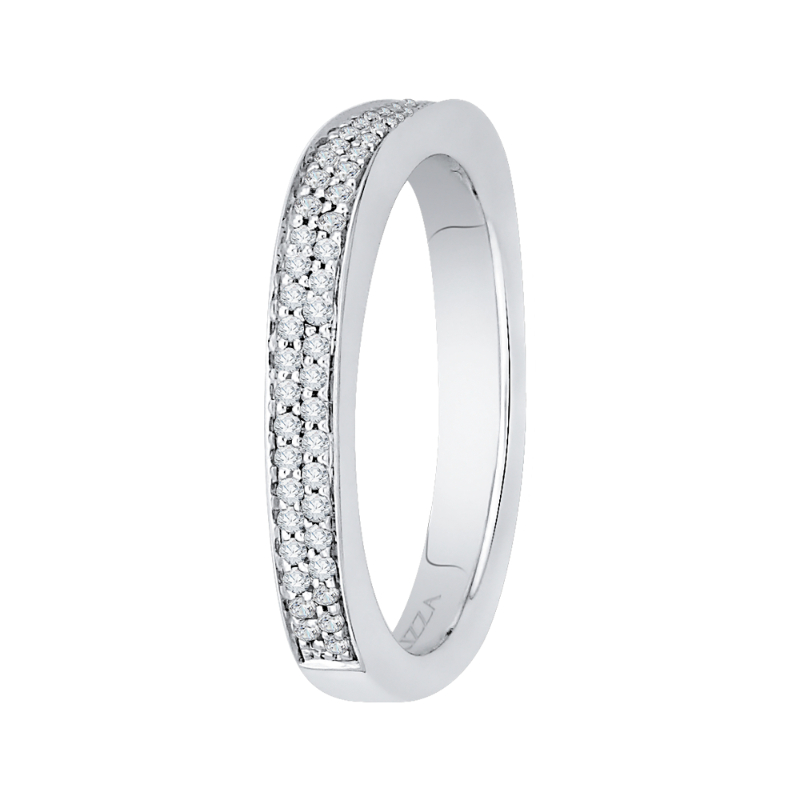 Round Diamond Wedding Band in 14K White Gold