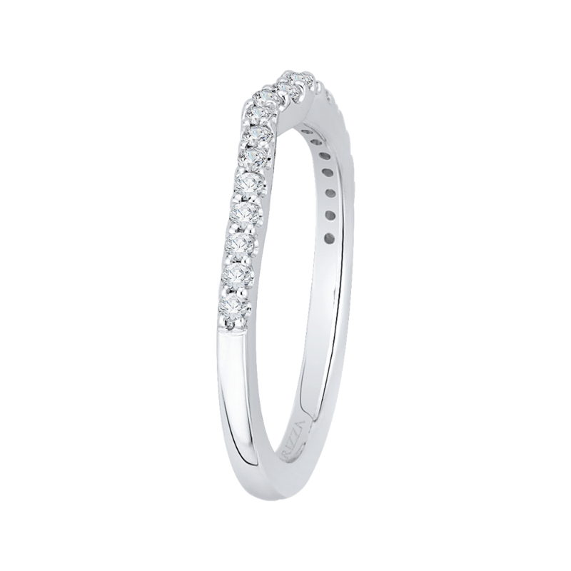 Round Diamond Half-Eternity Wedding Band in 14K White Gold