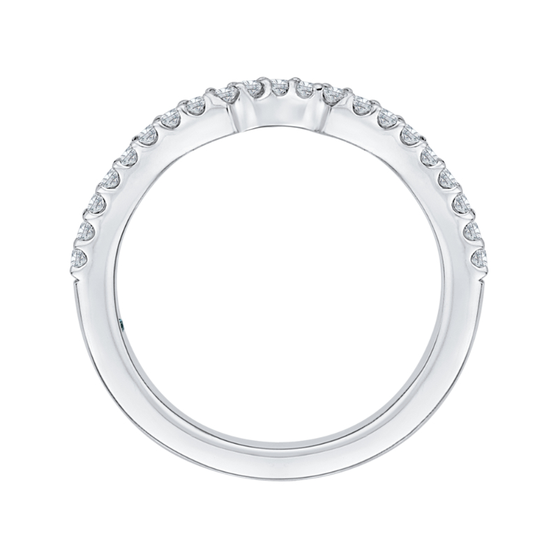Round Diamond Half-Eternity Wedding Band in 14K White Gold