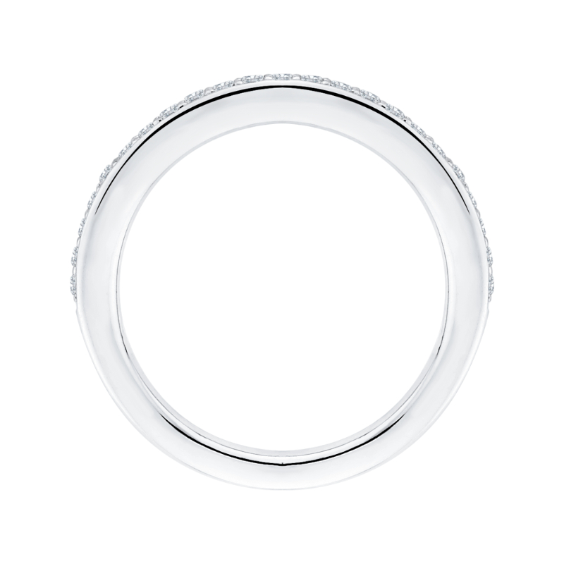 Round Diamond Half-Eternity Wedding Band in 14K White Gold