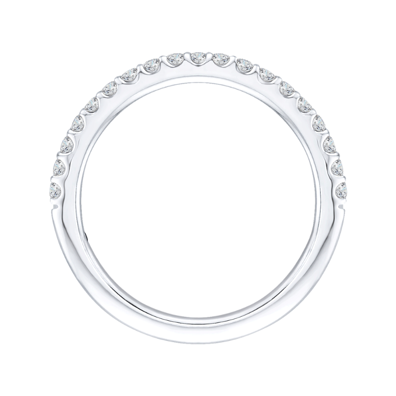 Round Diamond Half-Eternity Wedding Band in 14K White Gold