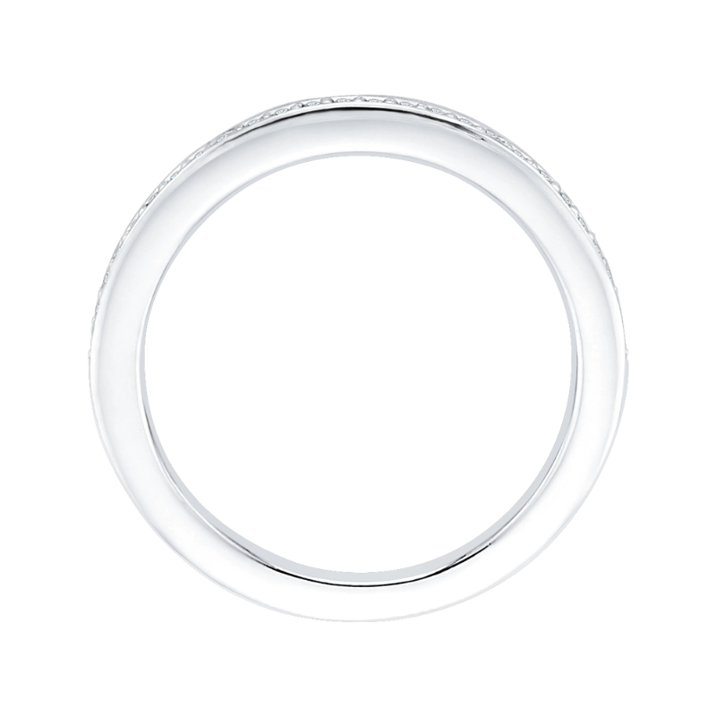 Round Diamond Half-Eternity Wedding Band in 14K White Gold