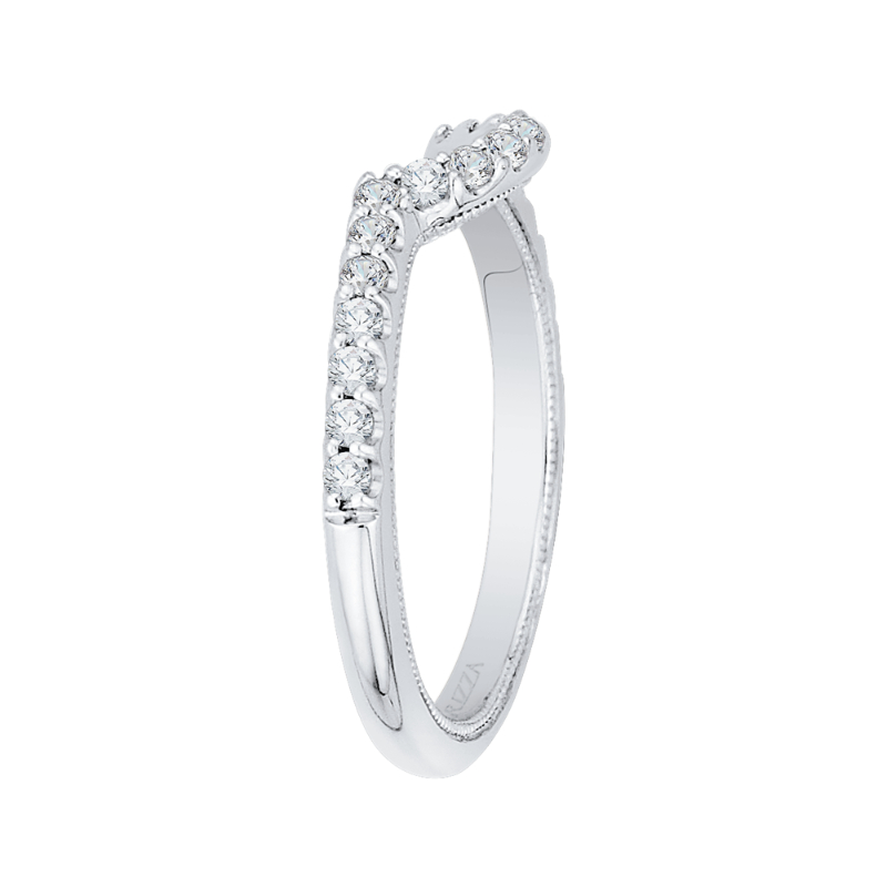 Round Diamond Half-Eternity Wedding Band in 14K White Gold