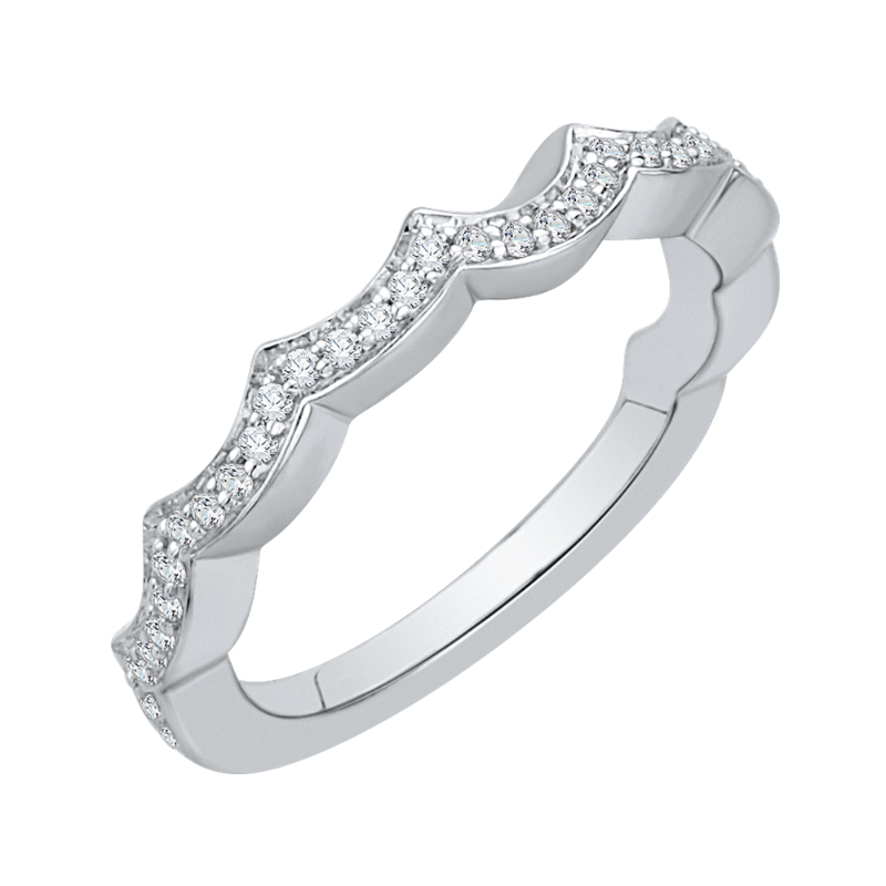 Round Diamond Wedding Band in 14K White Gold
