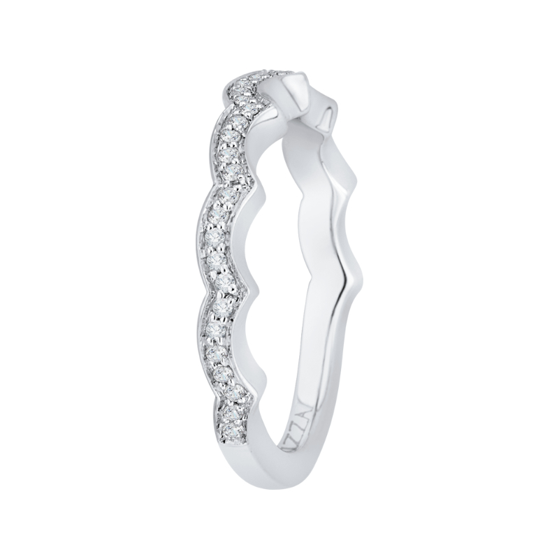 Round Diamond Wedding Band in 14K White Gold