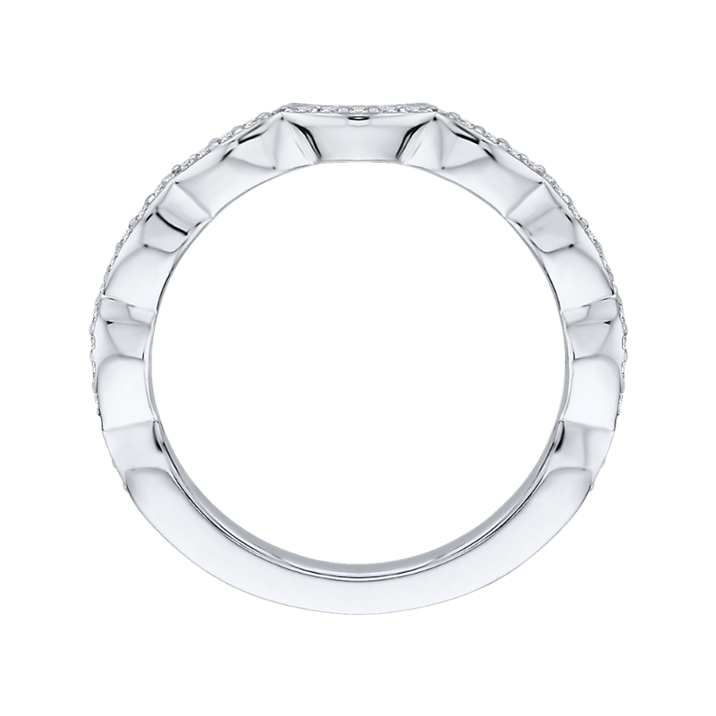 Round Diamond Wedding Band in 14K White Gold