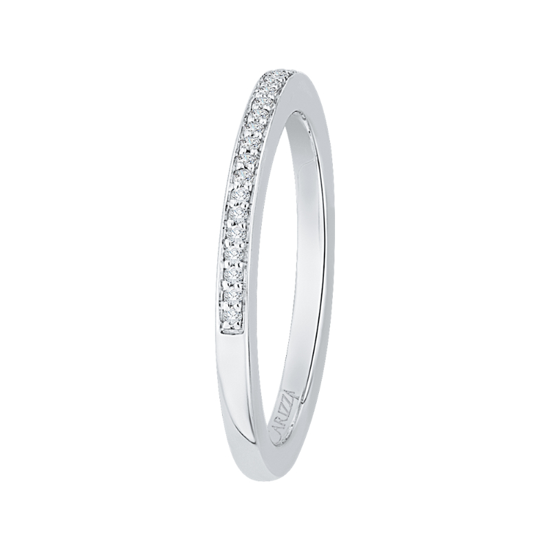 Round Diamond Half-Eternity Wedding Band in 14K White Gold