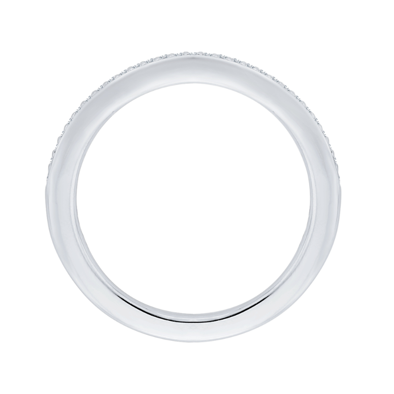 Round Diamond Half-Eternity Wedding Band in 14K White Gold