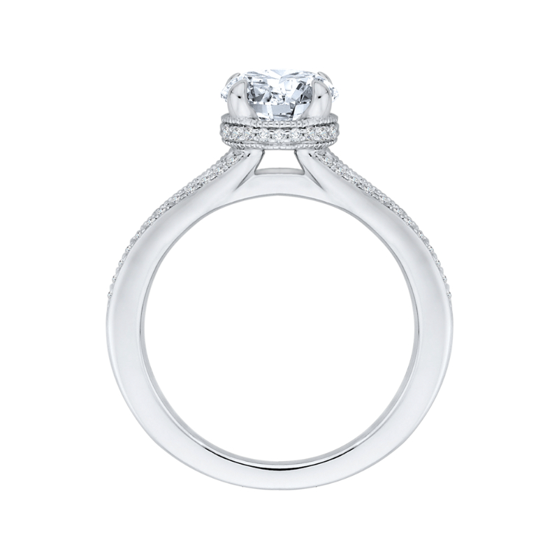 Split Shank Round Diamond Engagement Ring in 14K White Gold (Semi-Mount)