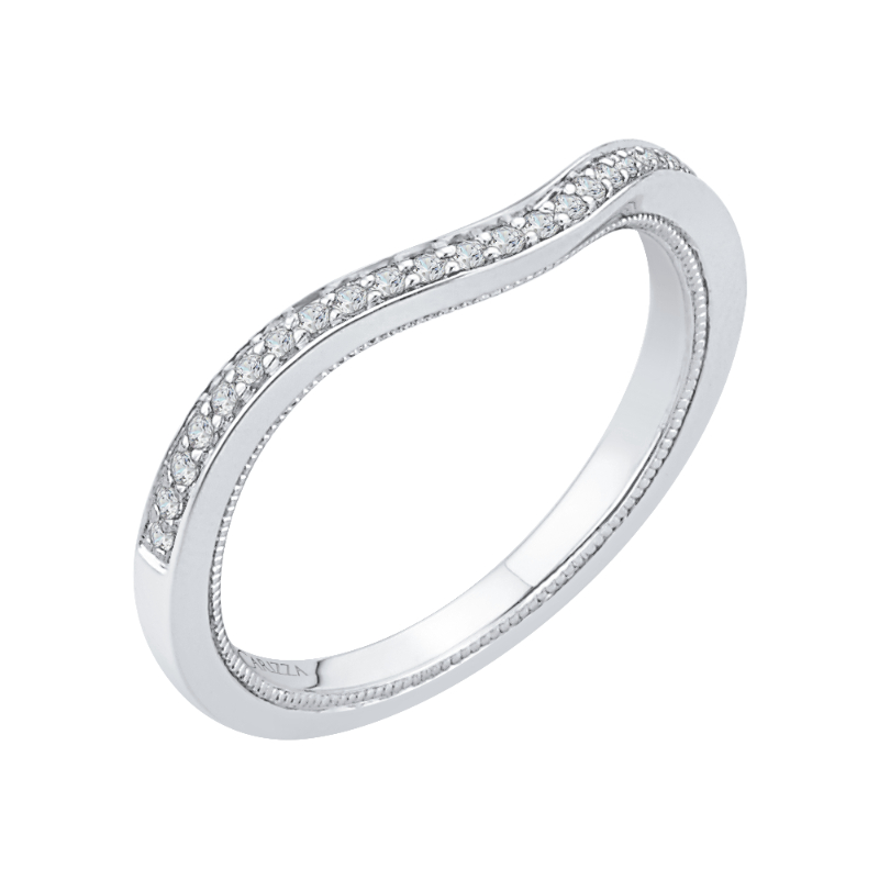 Round Diamond Wedding Band in 14K White Gold