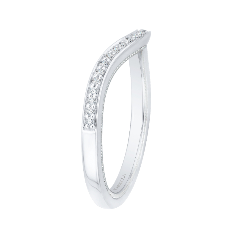Round Diamond Wedding Band in 14K White Gold