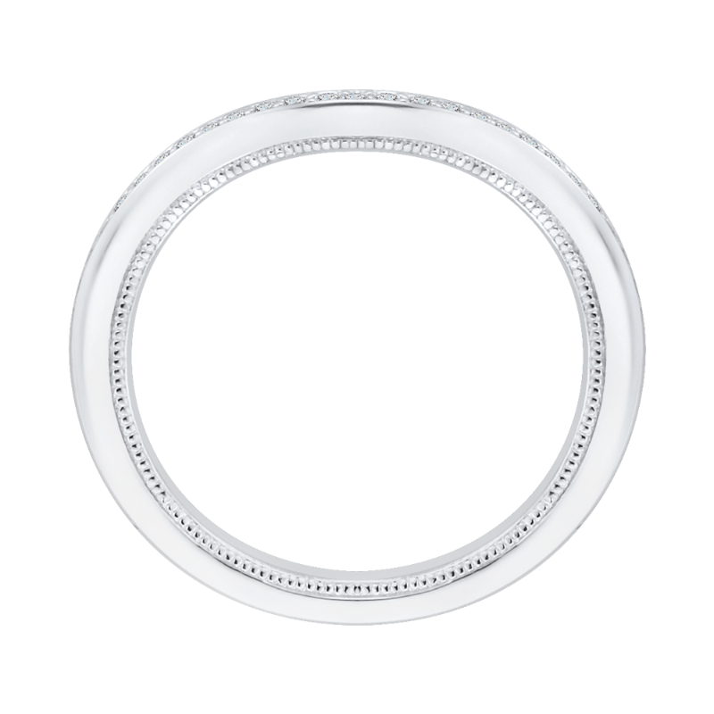 Round Diamond Wedding Band in 14K White Gold