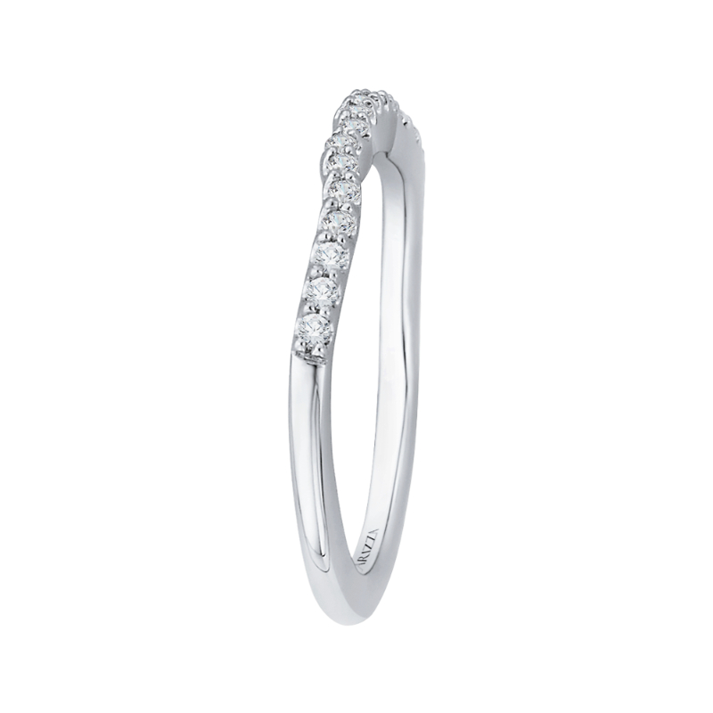 Round Diamond Wedding Band in 14K White Gold