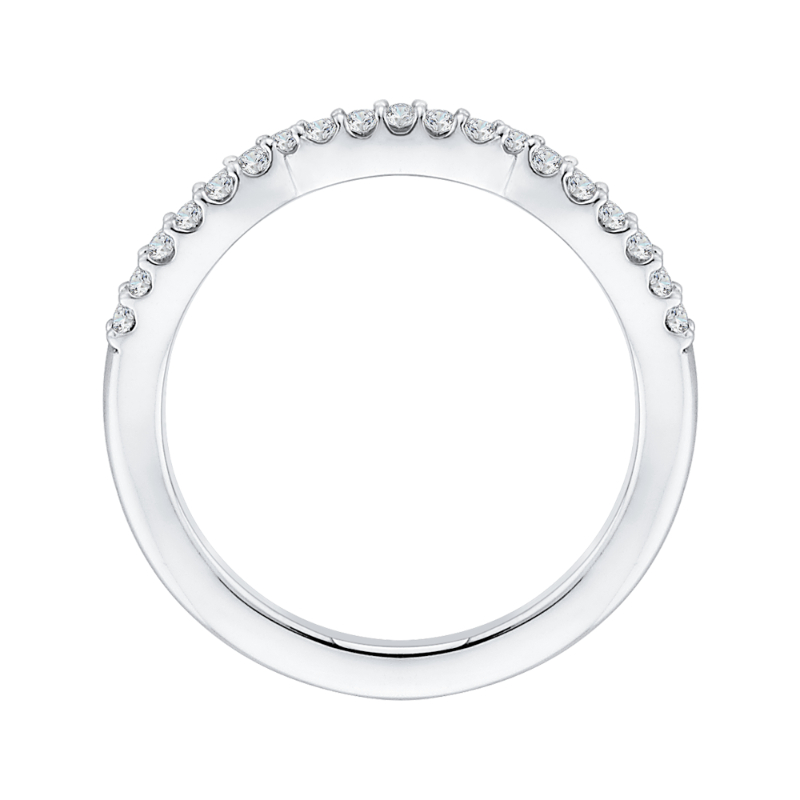 Round Diamond Wedding Band in 14K White Gold