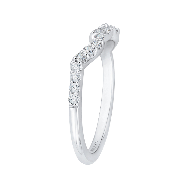 Round Diamond Half-Eternity Wedding Band in 14K White Gold