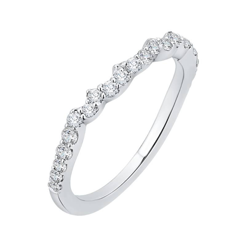 Round Diamond Wedding Band in 14K White Gold