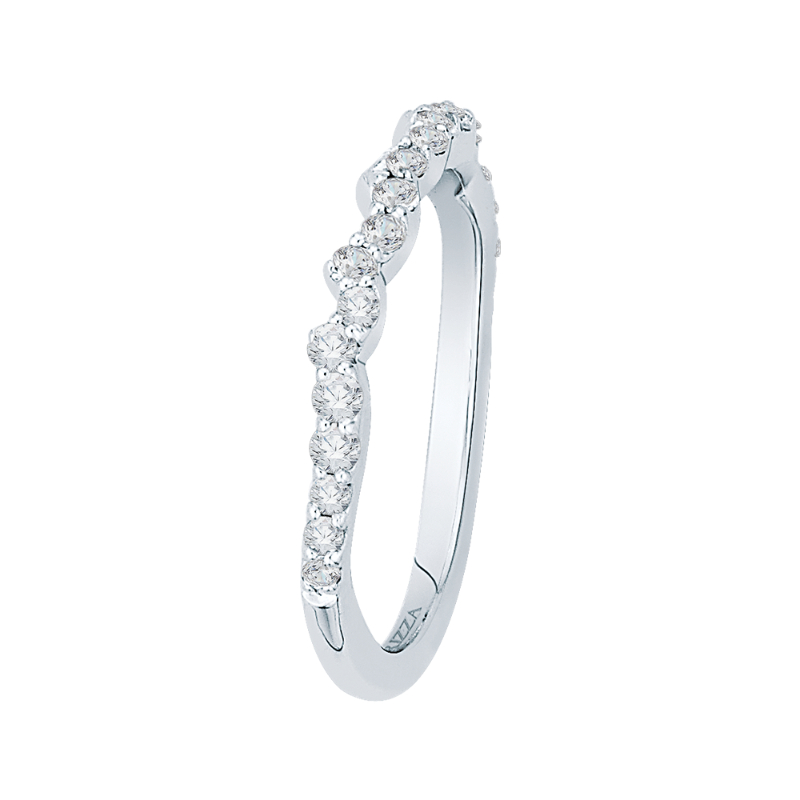 Round Diamond Wedding Band in 14K White Gold