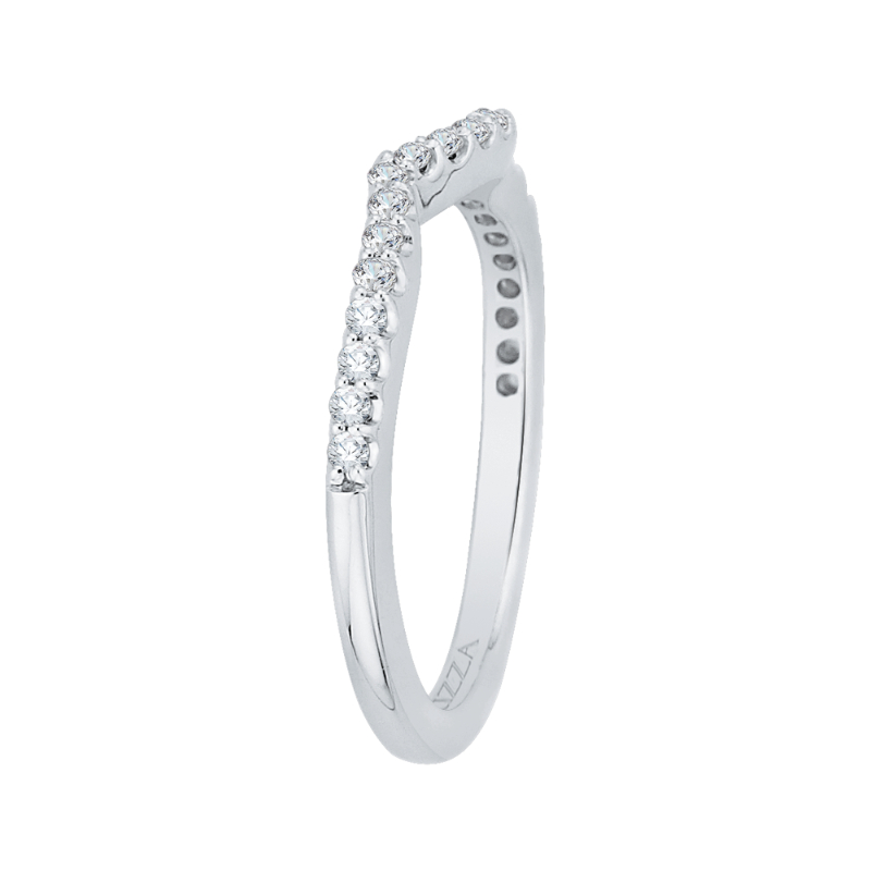 Half-Eternity Round Diamond Wedding band in 14K White Gold