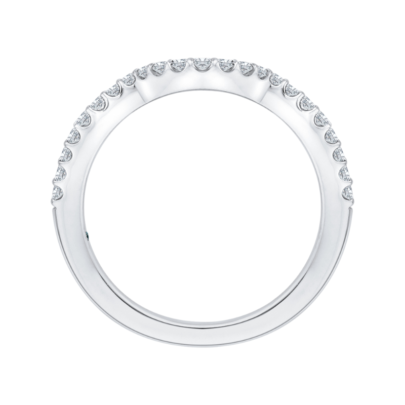 Half-Eternity Round Diamond Wedding band in 14K White Gold