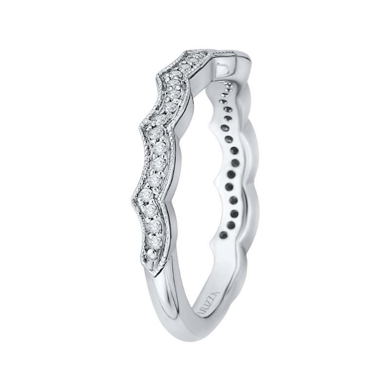 Round Diamond Wedding Band in 14K White Gold