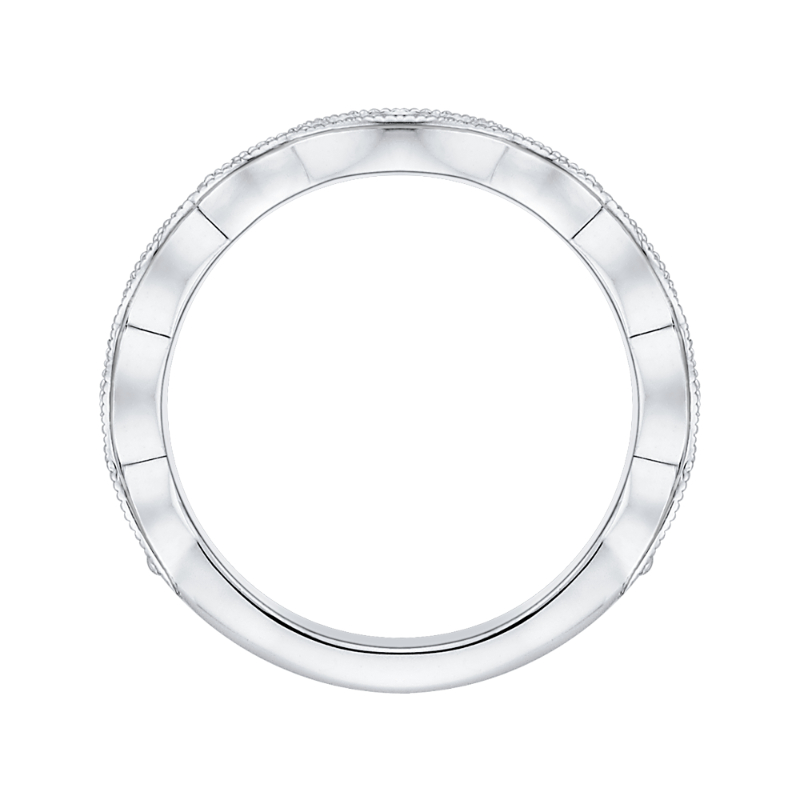 Round Diamond Wedding Band in 14K White Gold
