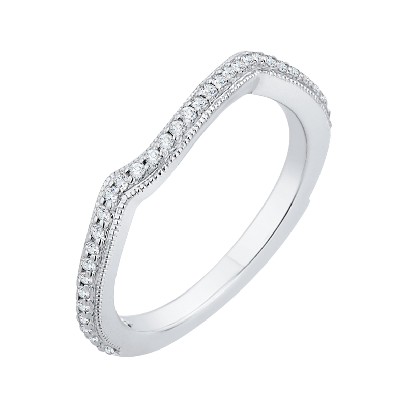 Round Diamond Wedding Band in 14K White Gold