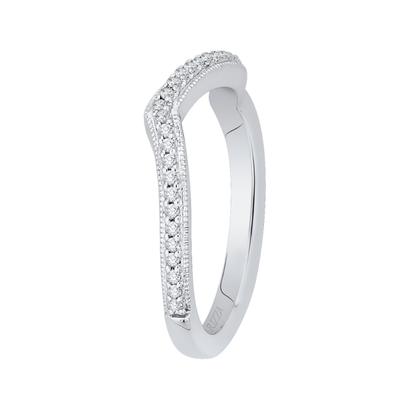 Round Diamond Wedding Band in 14K White Gold