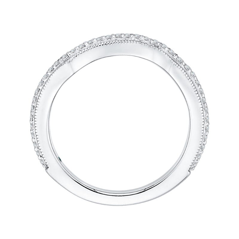 Round Diamond Wedding Band in 14K White Gold