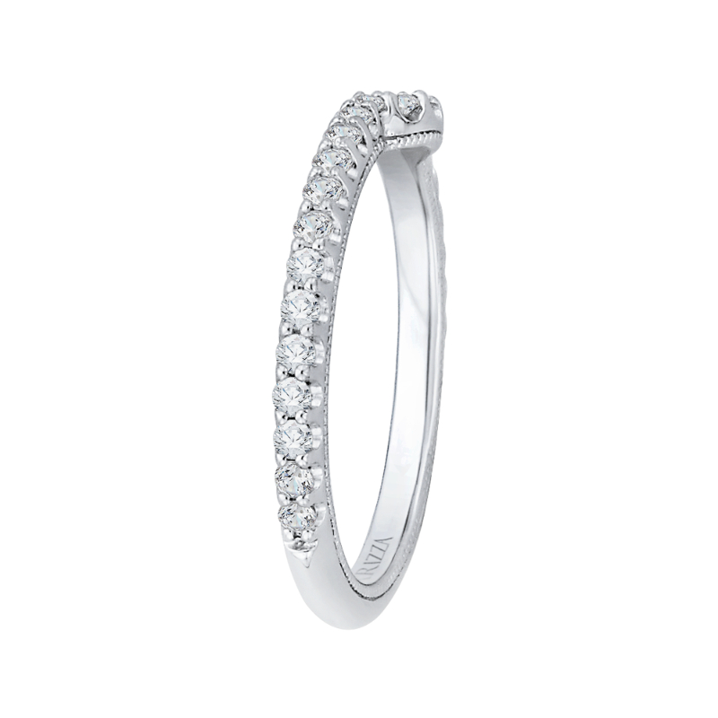 Round Diamond Wedding Band in 14K White Gold