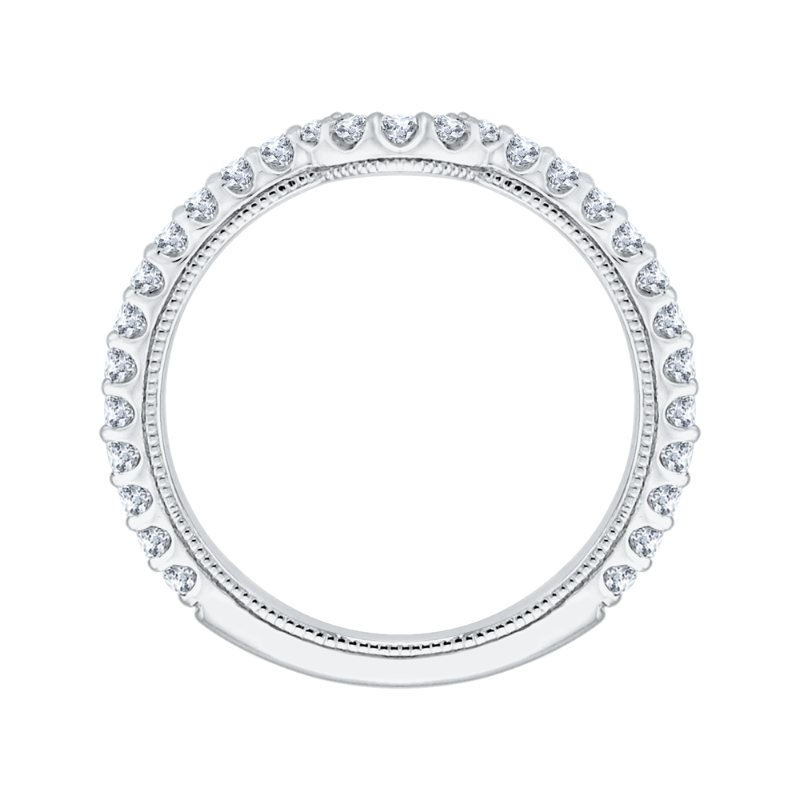 Round Diamond Wedding Band in 14K White Gold