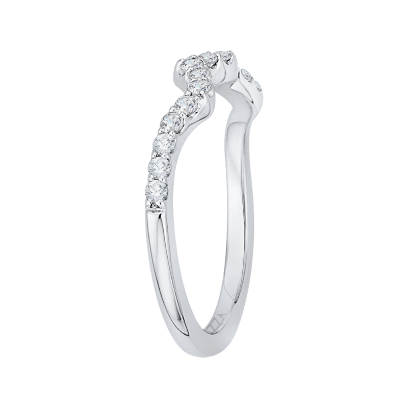 Round Diamond Wedding Band in 14K White Gold